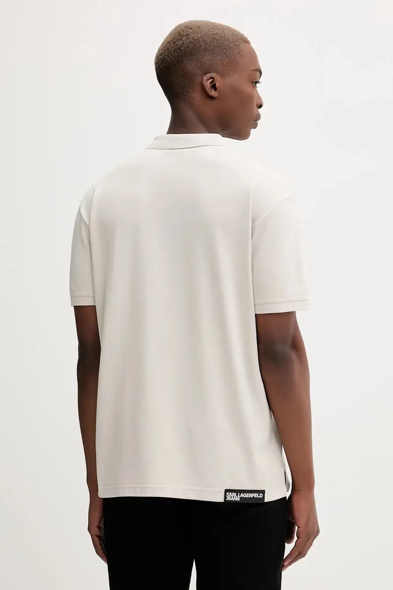 polo in cotone colore grigio A2M17094 Beige miniatura 3