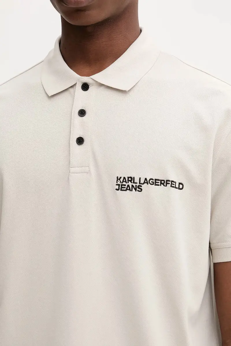 polo in cotone colore grigio A2M17094 Beige miniatura 5