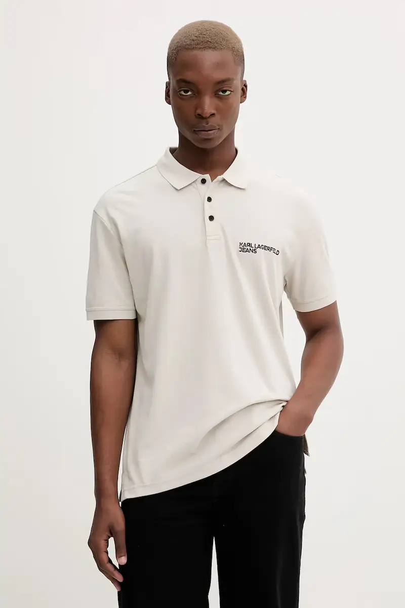 polo in cotone colore grigio A2M17094 Beige