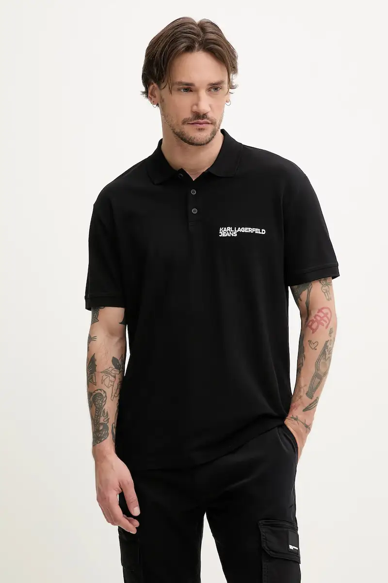 Karl Lagerfeld Jeans Polo Uomo Nero 3337326