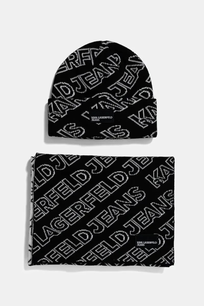 sciarpa e capello colore nero A4W33074