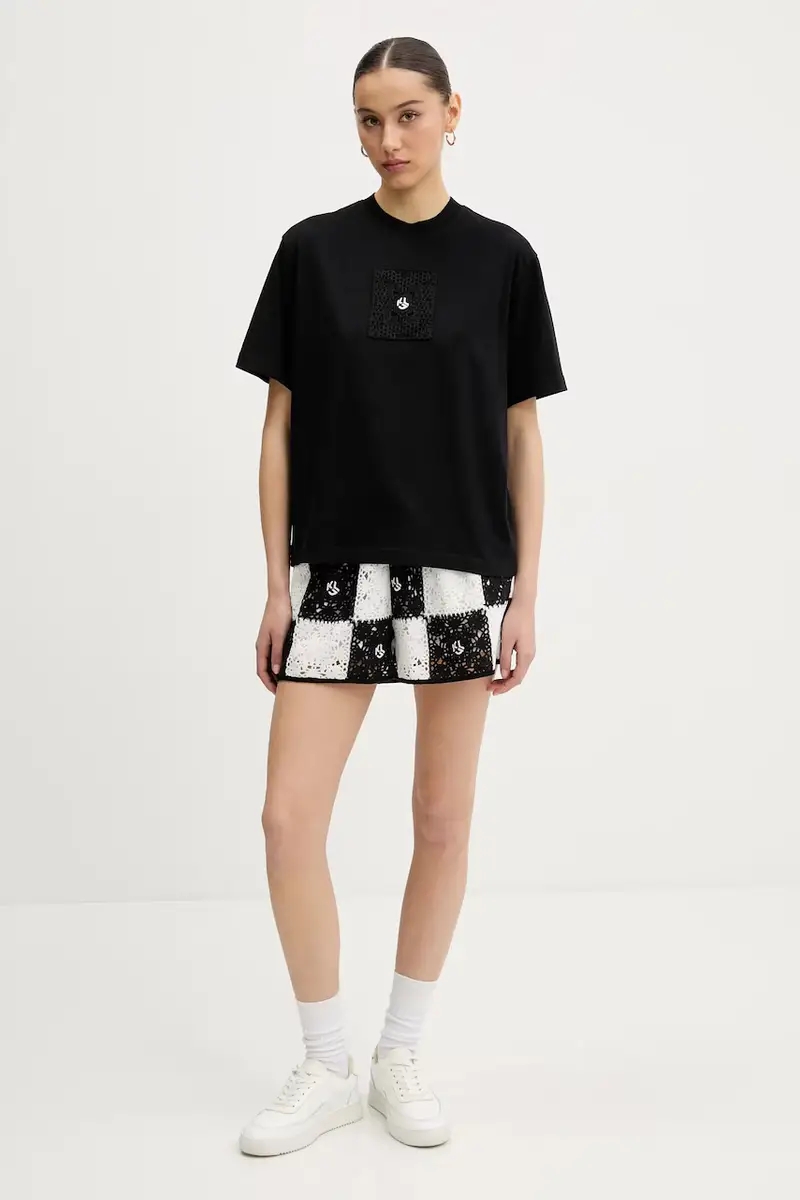 t-shirt in cotone colore nero A2W17096 miniatura 2