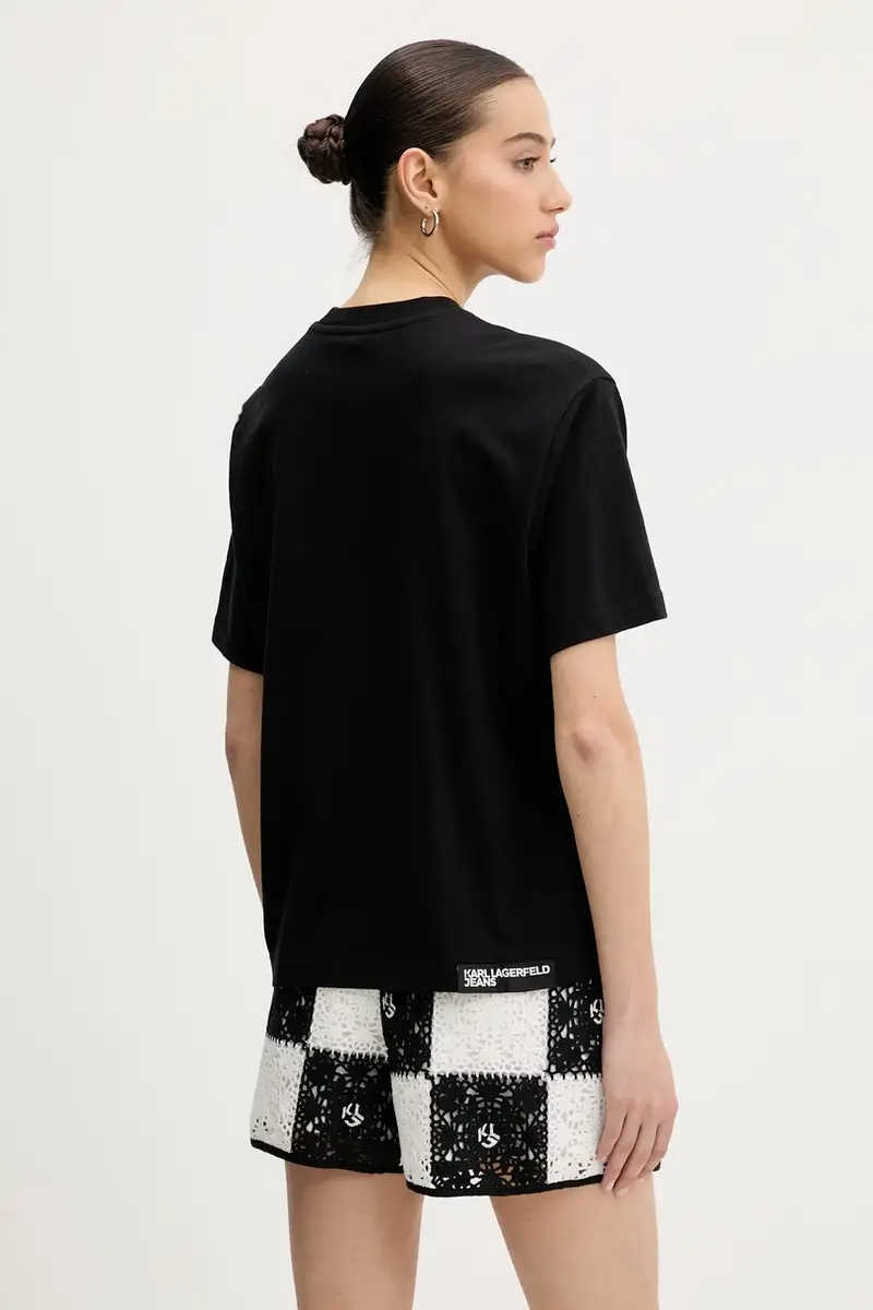 t-shirt in cotone colore nero A2W17096 miniatura 3