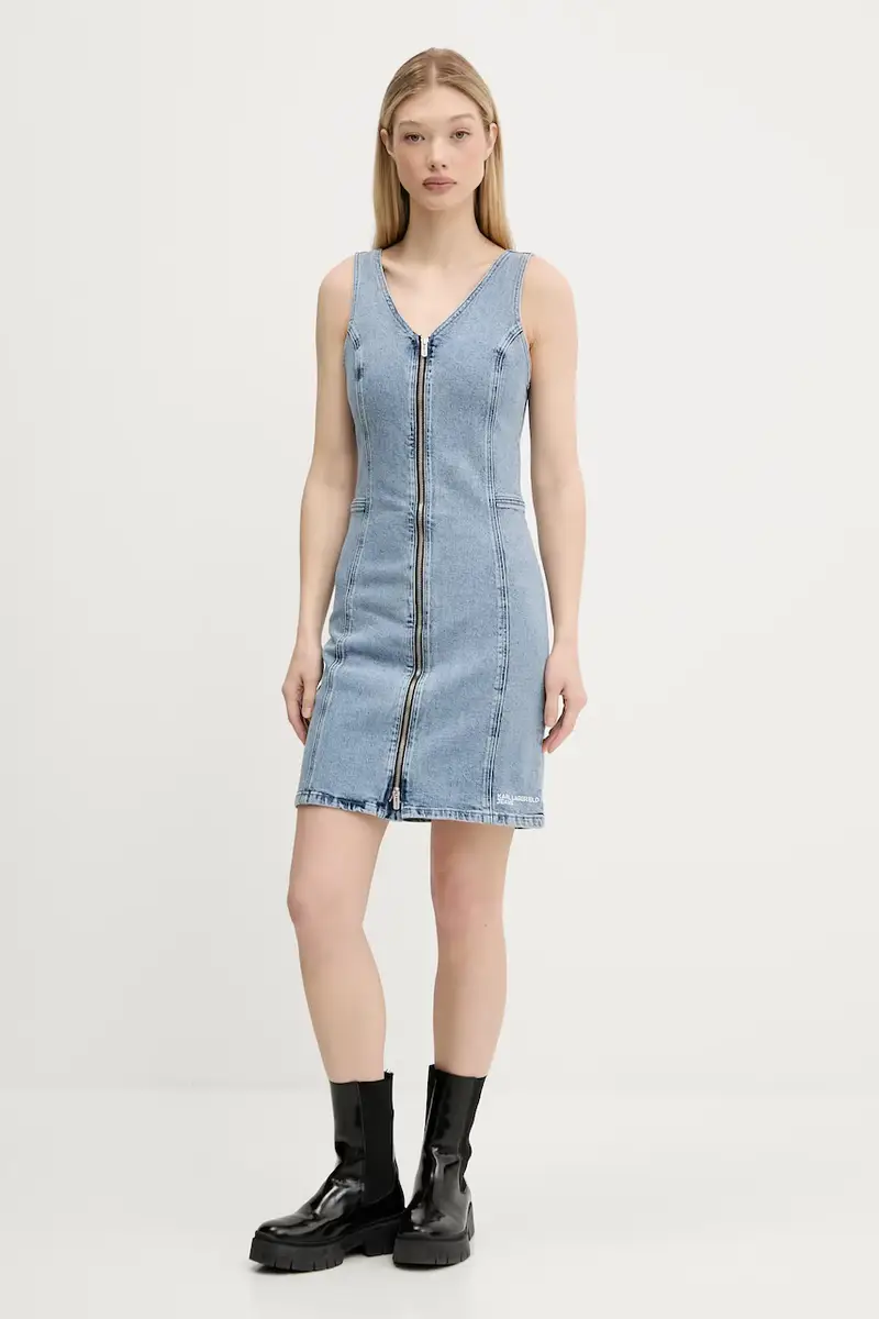 vestito di jeans colore blu A3W13016 miniatura 2