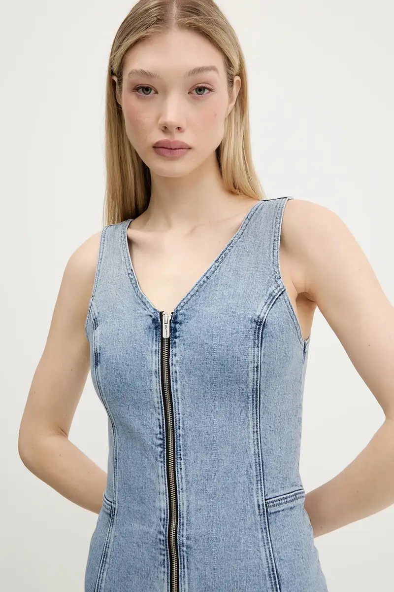 vestito di jeans colore blu A3W13016 miniatura 4