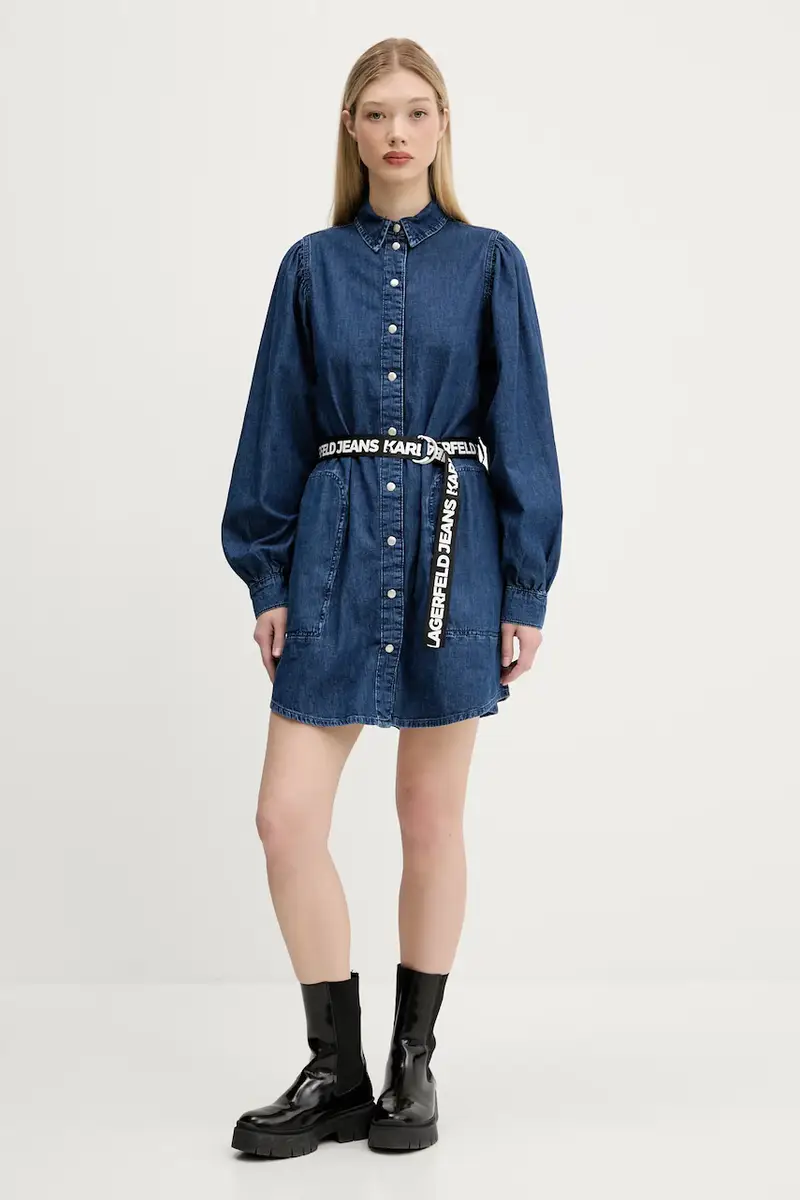 vestito di jeans colore blu navy A3W13014 miniatura 2