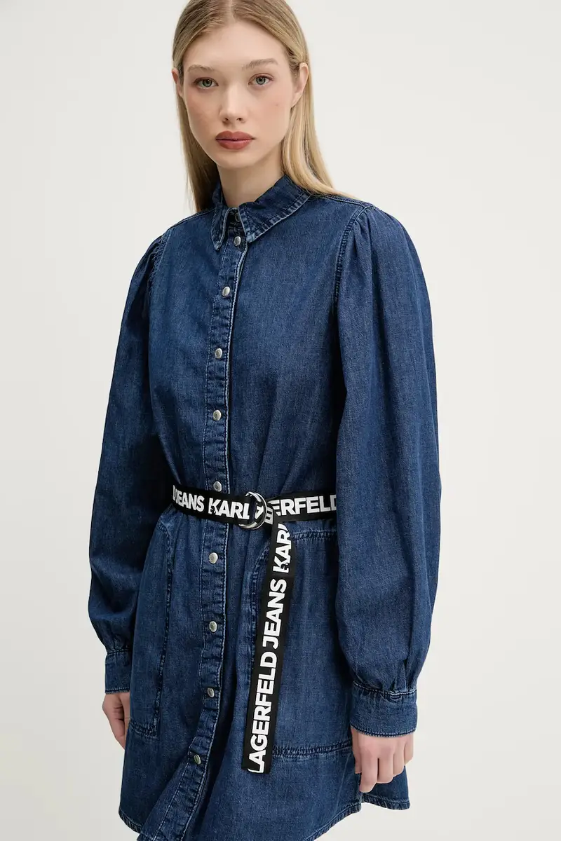 vestito di jeans colore blu navy A3W13014 miniatura 4