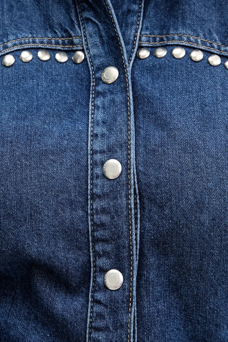 vestito di jeans colore blu navy A4W13002 miniatura 5