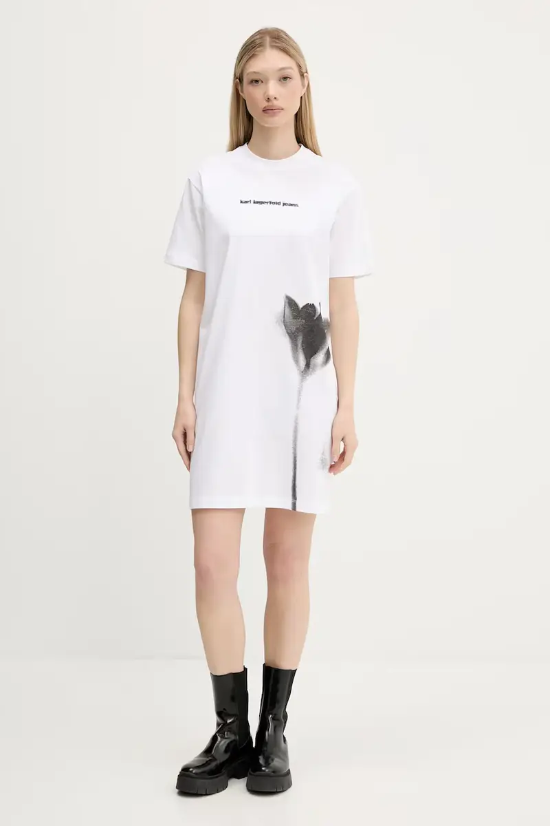 vestito in cotone colore bianco A3W13006 miniatura 2