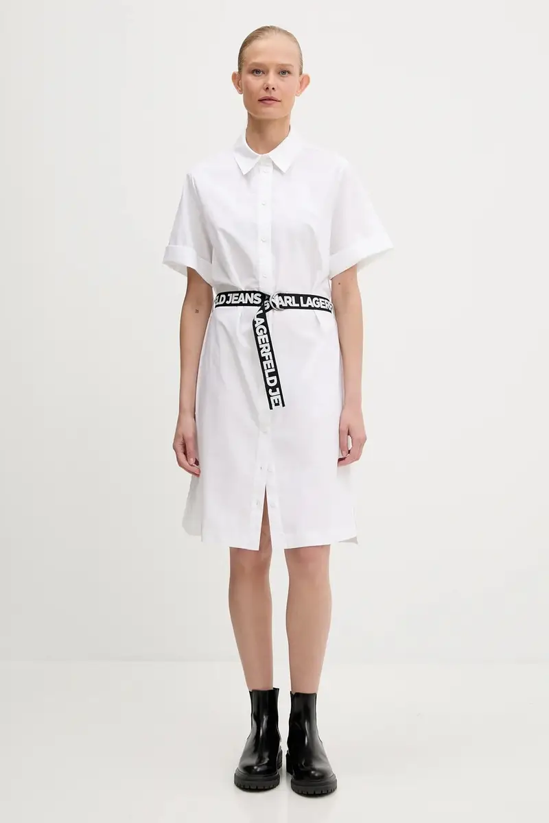 vestito in cotone colore bianco A3W13030 miniatura 2