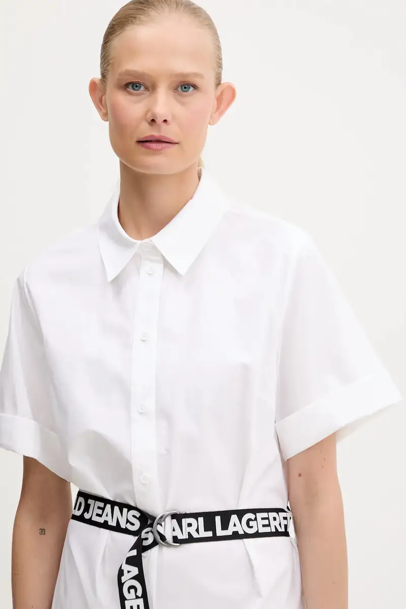 vestito in cotone colore bianco A3W13030 miniatura 4