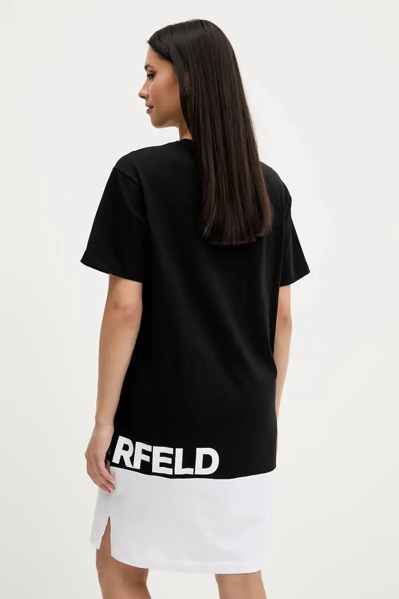 vestito in cotone colore nero A3W13005 miniatura 3