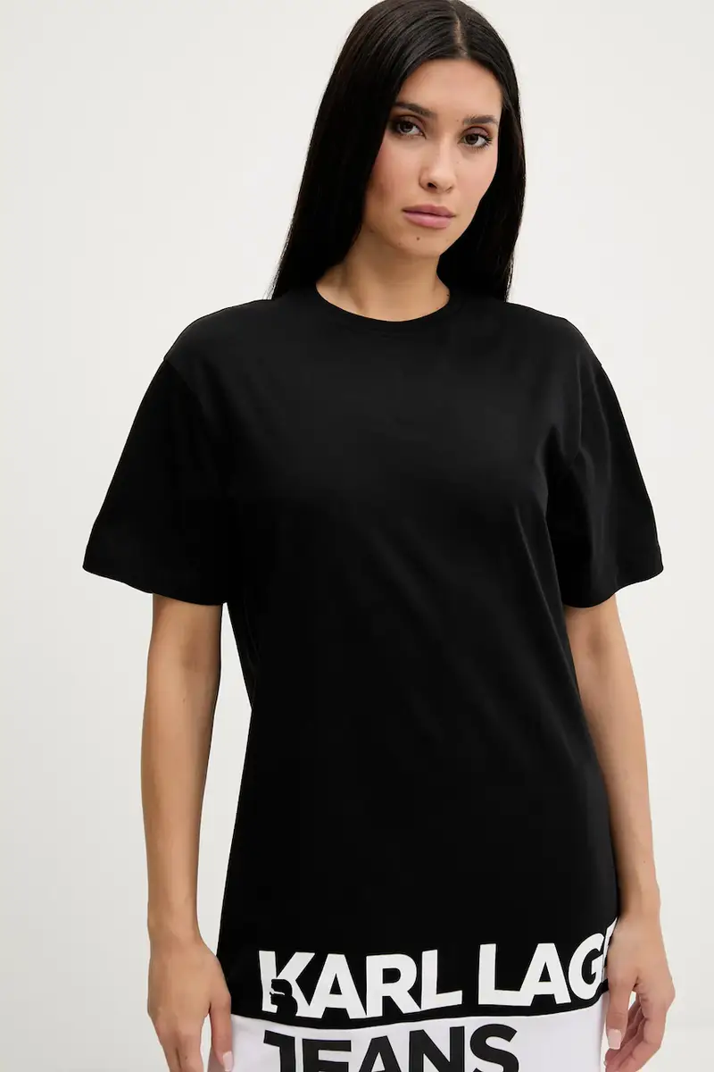 vestito in cotone colore nero A3W13005 miniatura 4