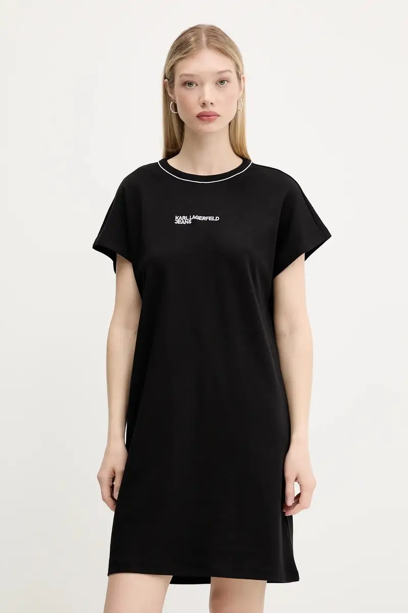 vestito in cotone colore nero A3W13044 miniatura 2