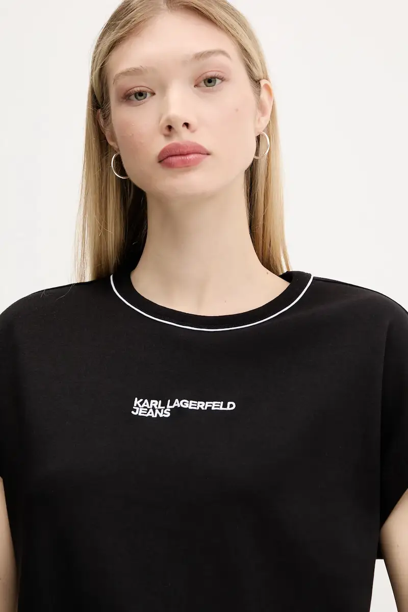 vestito in cotone colore nero A3W13044 miniatura 4