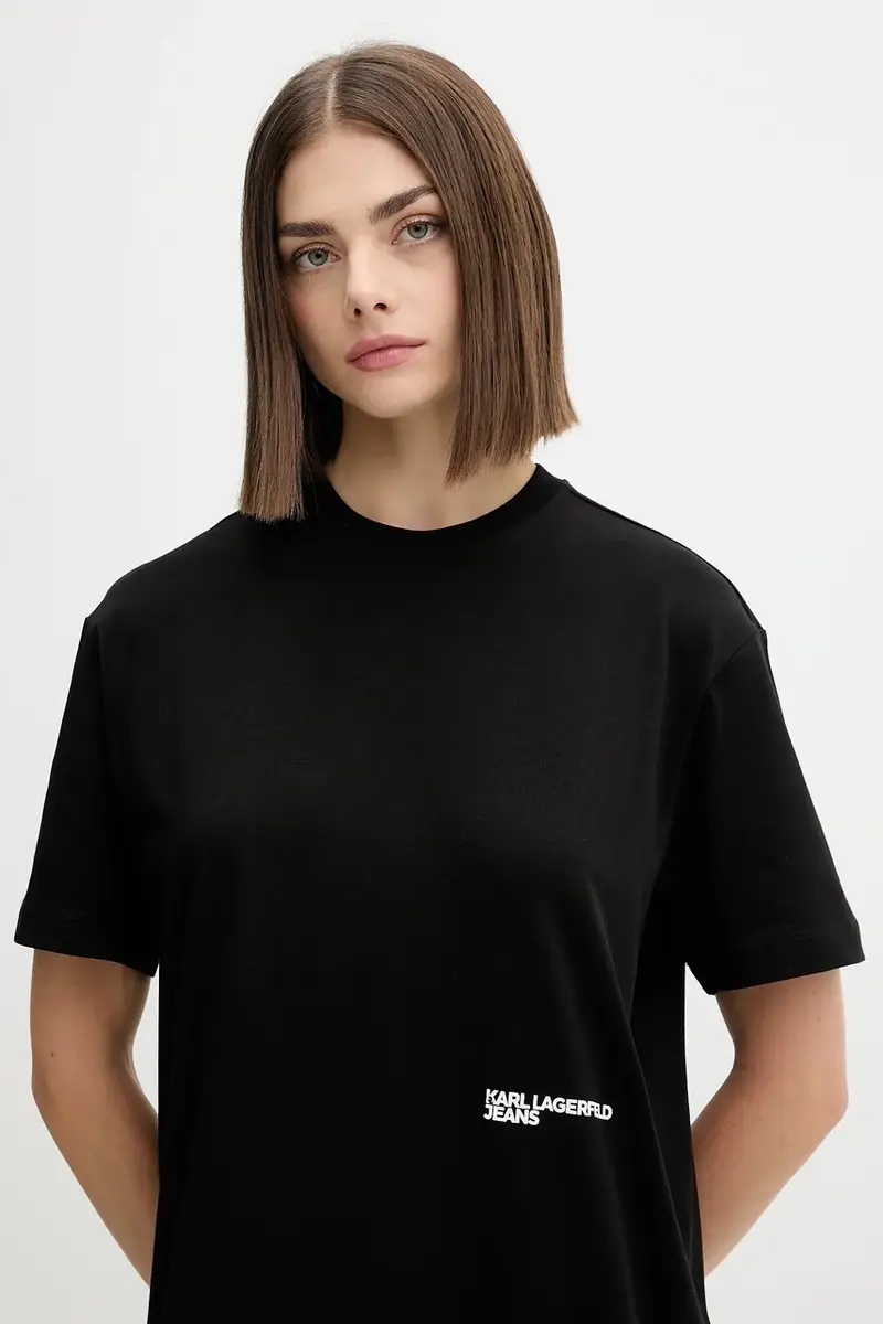 vestito in cotone colore nero A4W13054 miniatura 5