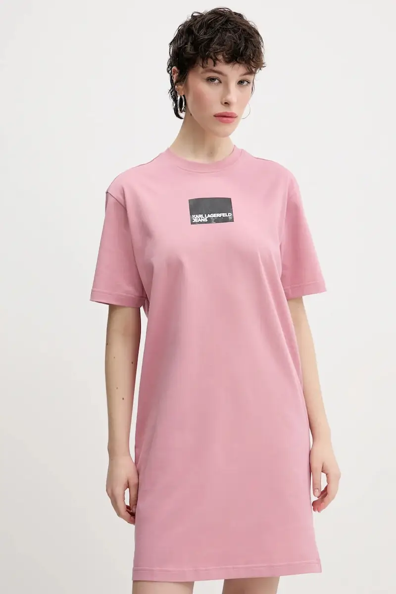 vestito in cotone colore rosa A2W13028