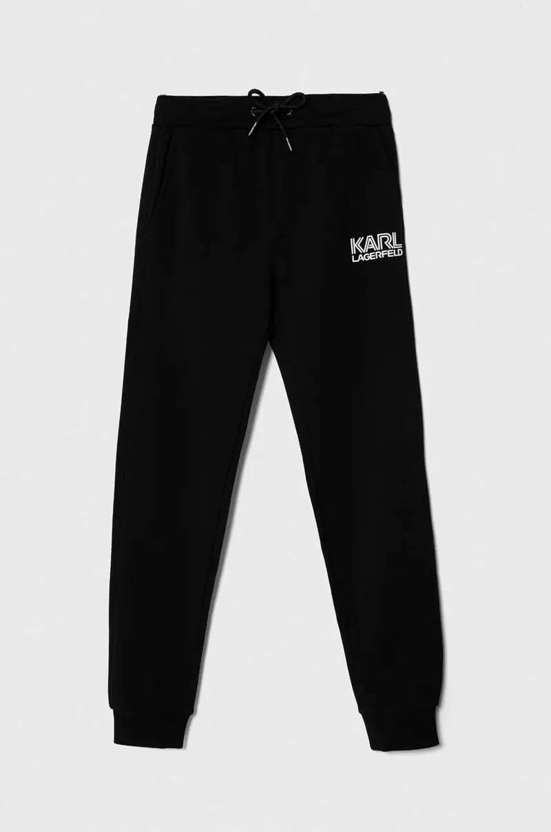 joggers colore nero con applicazione