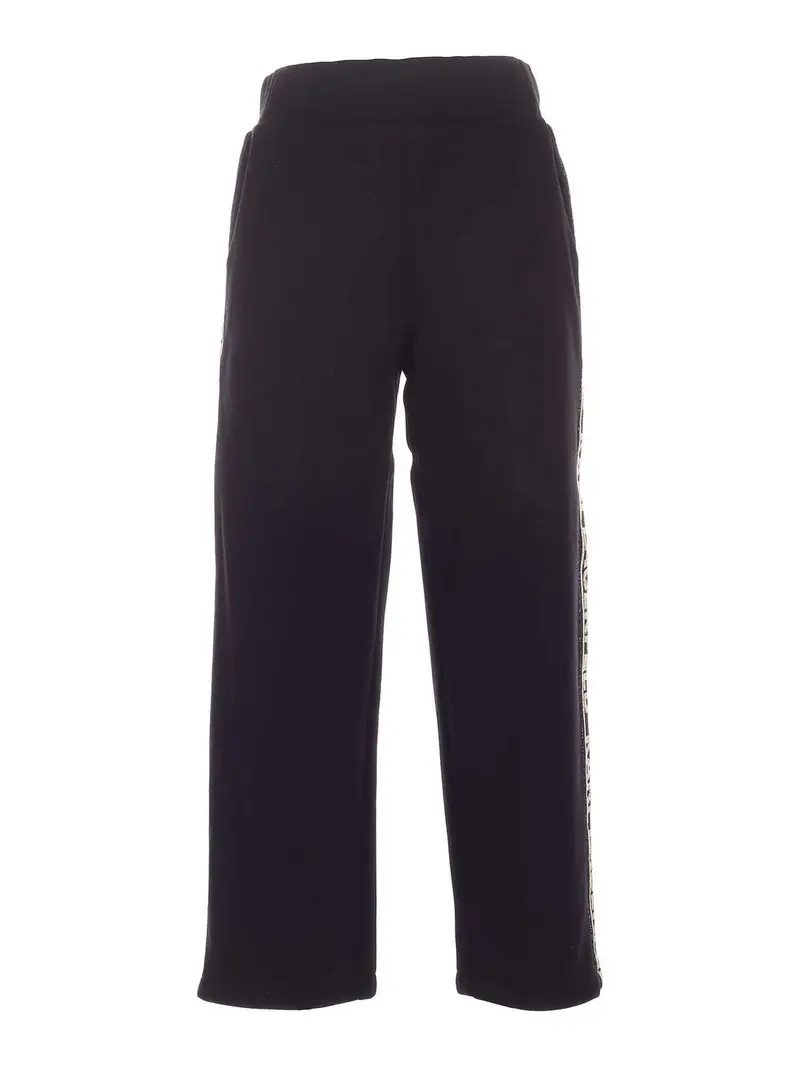 Joggers neri con nastro logato Nero