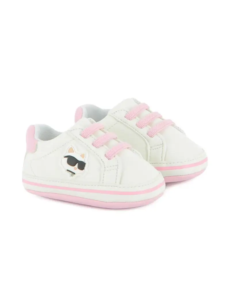 Sneakers con Dettaglio Gatto Bianco