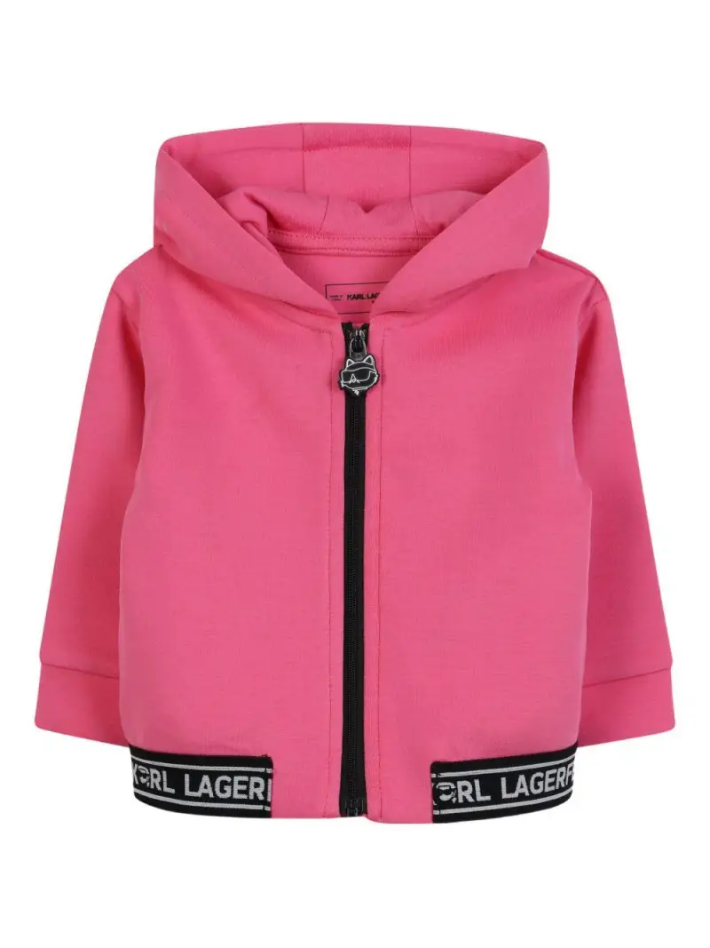 Tuta con Banda Logata e Cappuccio Fucsia