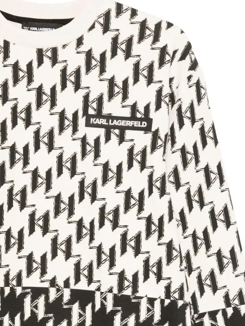 Karl Lagerfeld Kids Maglione Bambino Nero e beige miniatura 3