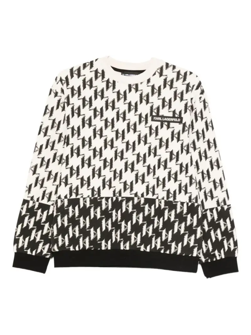 Karl Lagerfeld Kids Maglione Bambino Nero e beige