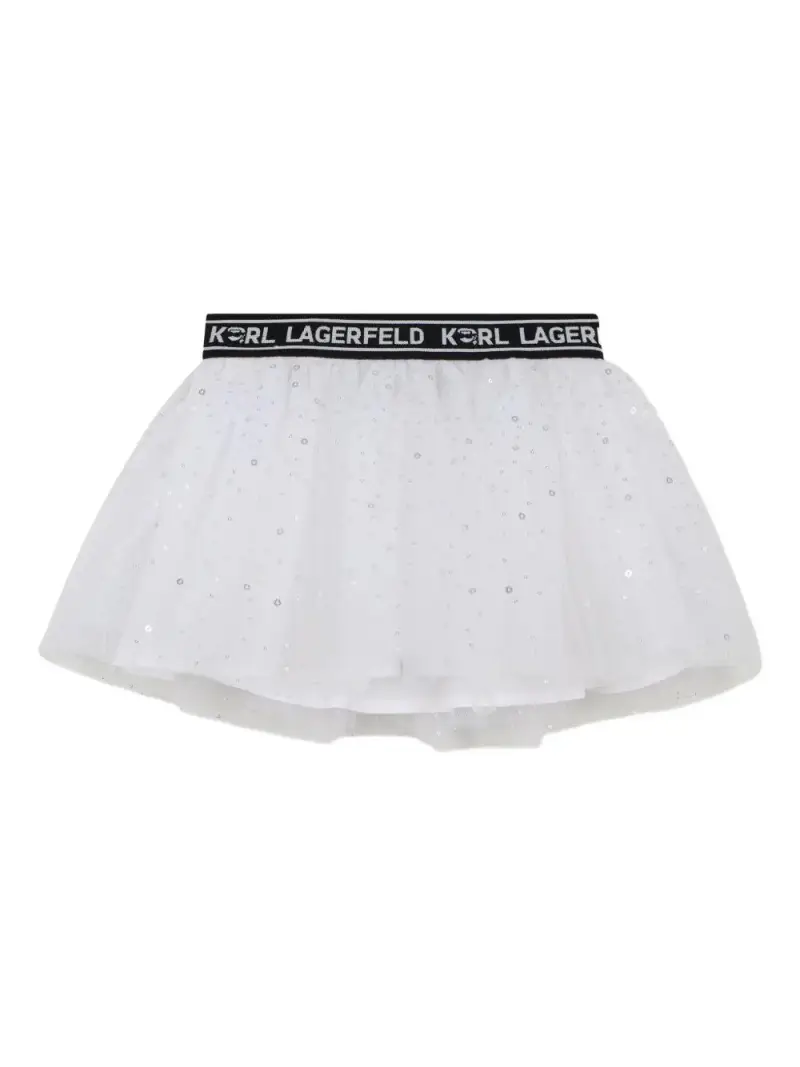 Karl Lagerfeld Kids Gonna bianca con dettagli brillanti