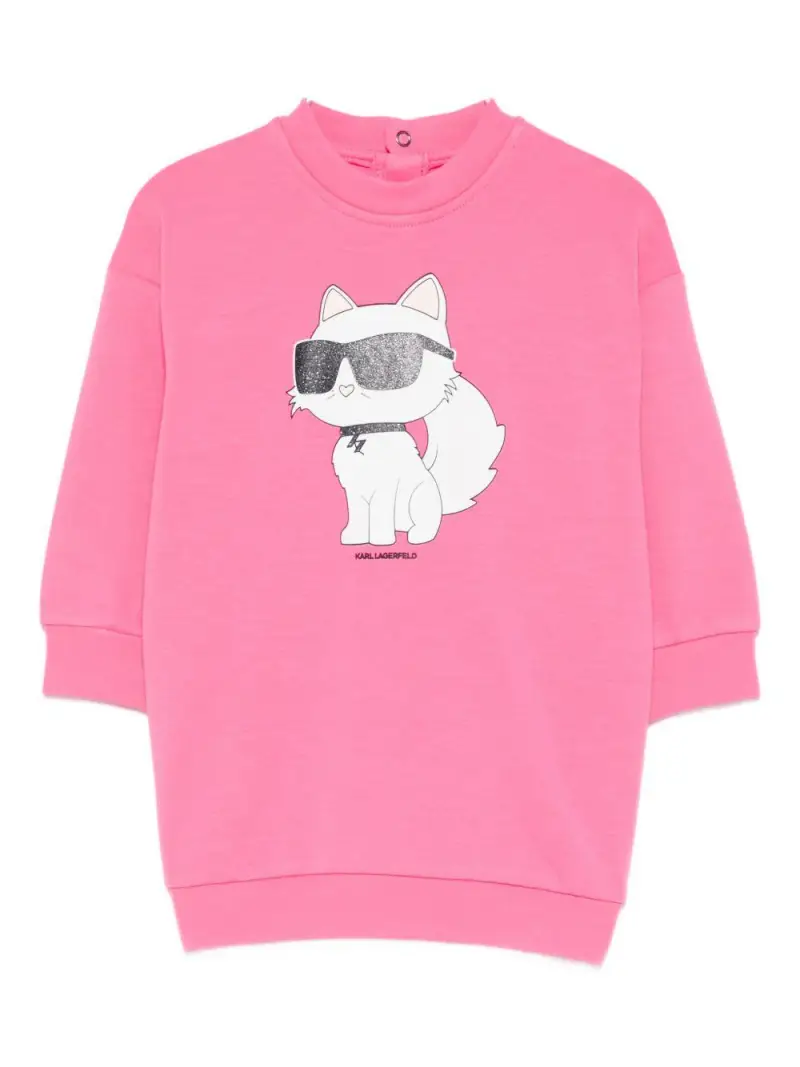 Karl Lagerfeld Kids Felpa Bambino Fucsia con Stampa
