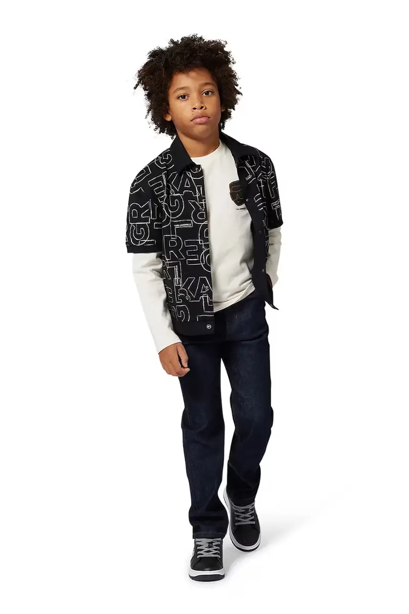 longsleeve in cotone bambino/a colore bianco Z30955 miniatura 4