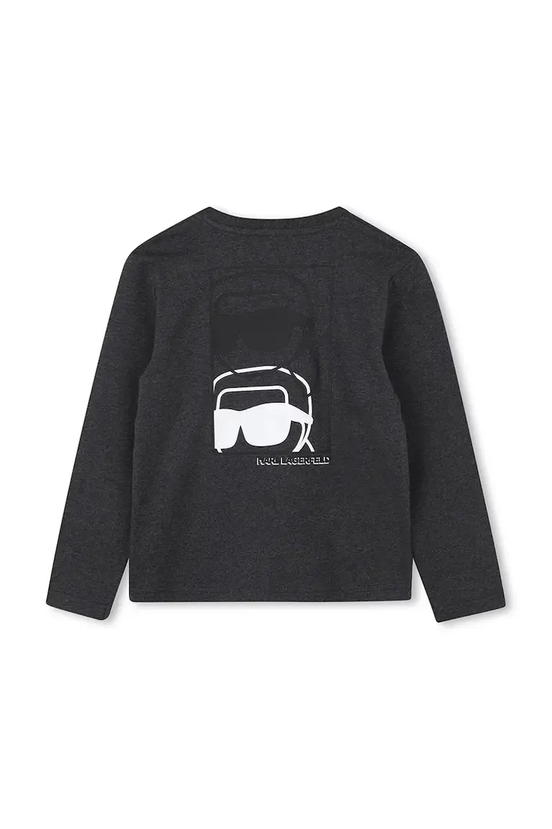 longsleeve in cotone bambino/a colore grigio Z30951 miniatura 2