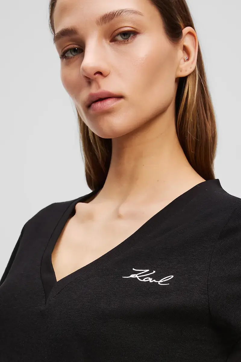 maglietta in lino donna colore nero A3W17070 miniatura 3