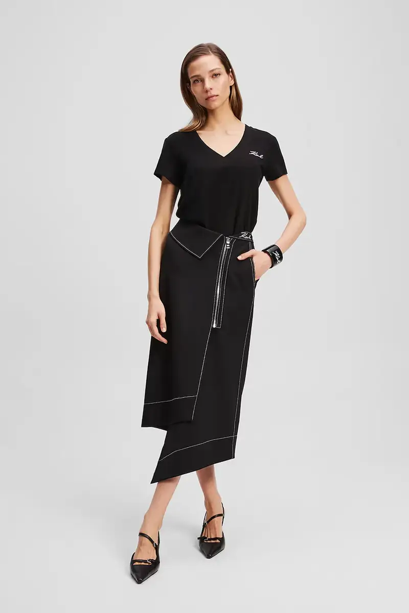 maglietta in lino donna colore nero A3W17070 miniatura 4