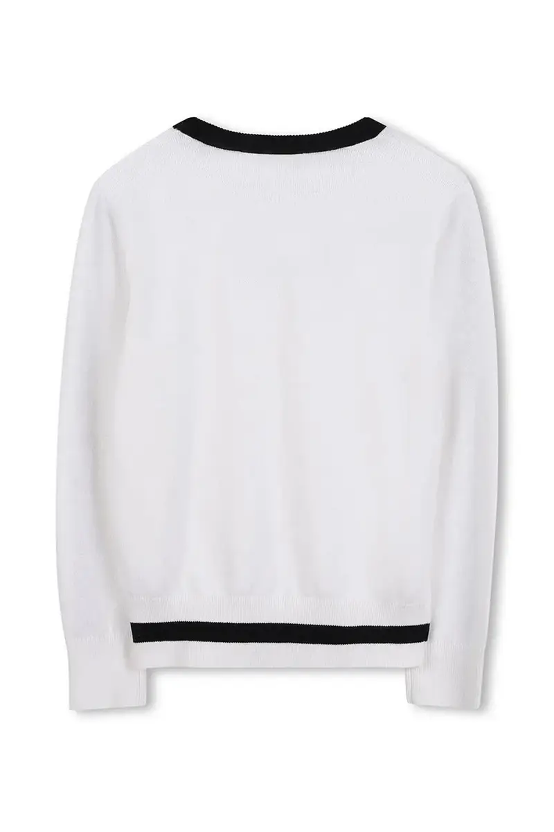 maglione con aggiunta di cashemire bambino/a colore bianco Z30936 miniatura 3