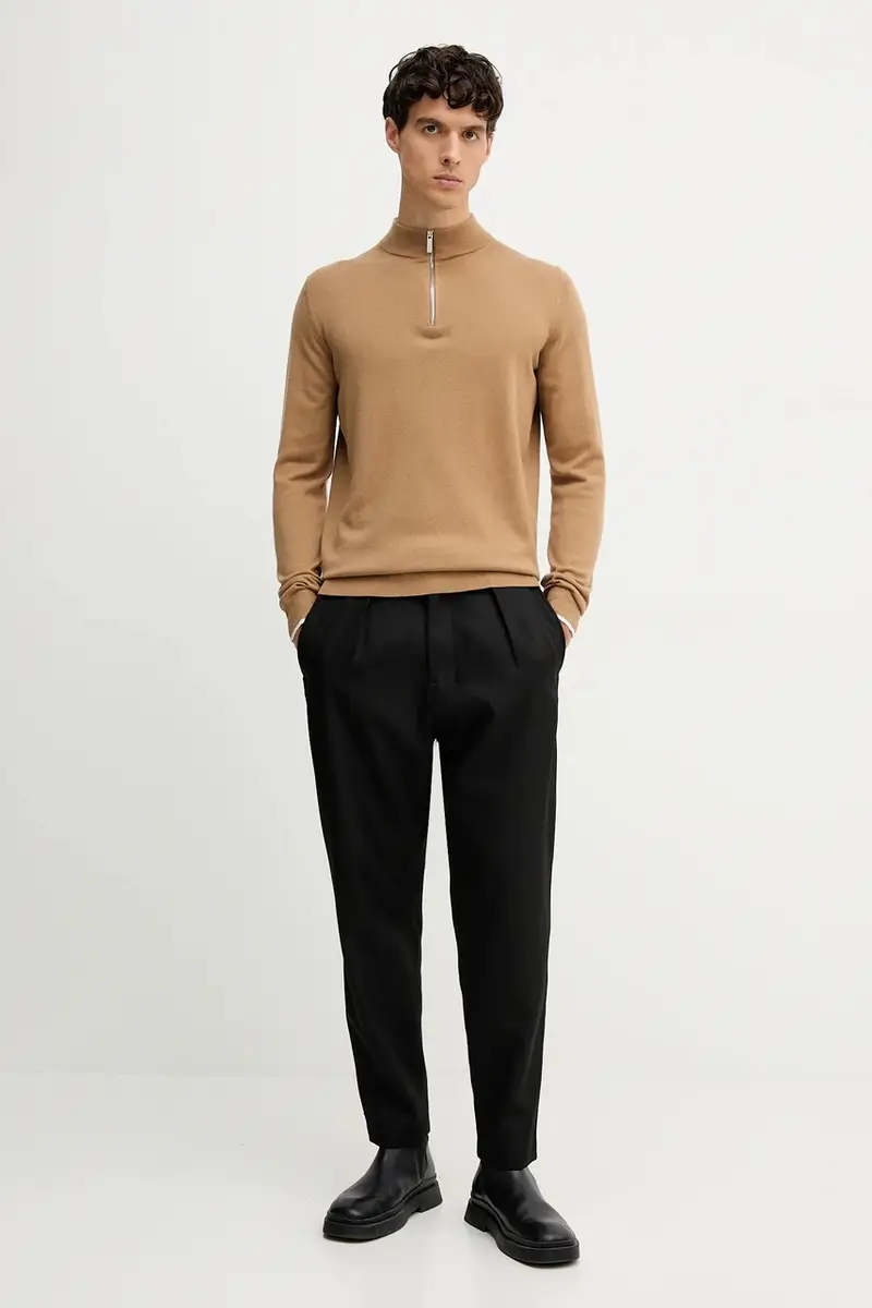 maglione con lana colore marrone 554305.655021 miniatura 2