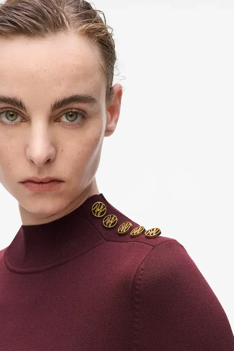 maglione donna colore granata A4W18038 miniatura 2