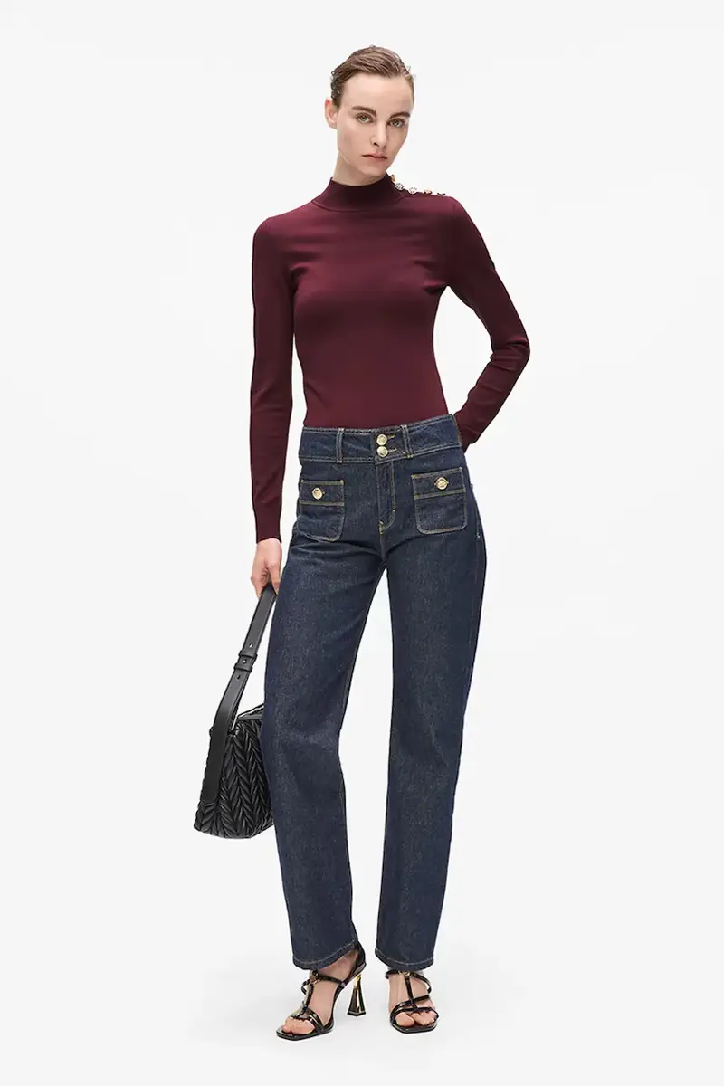 maglione donna colore granata A4W18038 miniatura 3