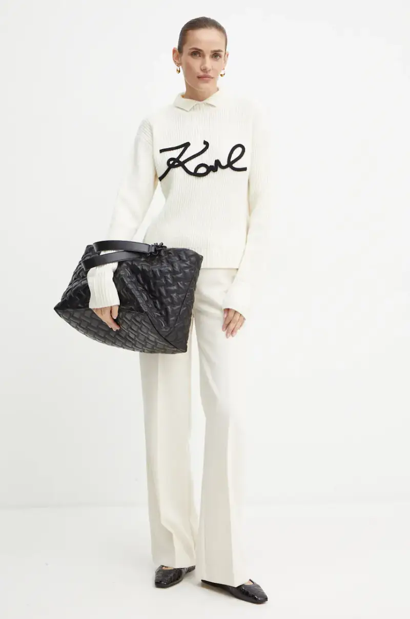 maglione in lana donna colore beige 246W2000 miniatura 2