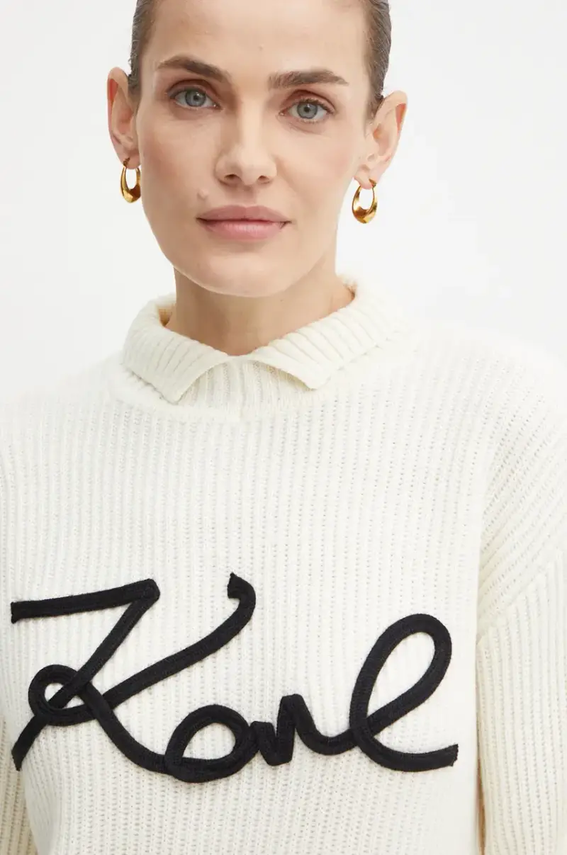 maglione in lana donna colore beige 246W2000 miniatura 4