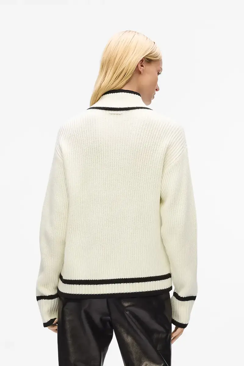 maglione in lana donna colore bianco A4W18051 miniatura 2