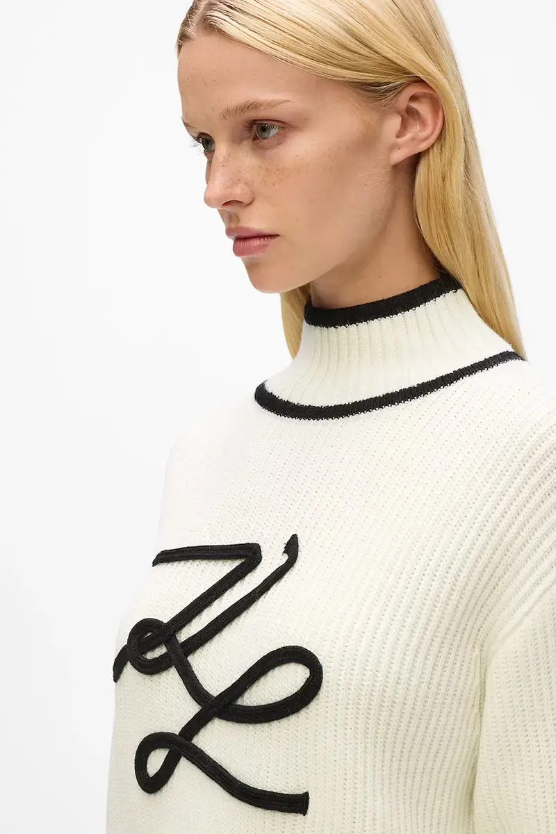 maglione in lana donna colore bianco A4W18051 miniatura 3