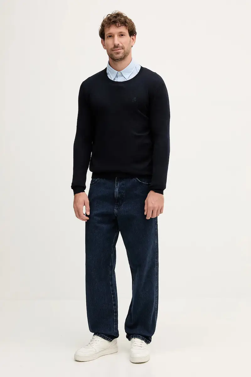 maglione in lana uomo colore blu navy 553399.655000 miniatura 2