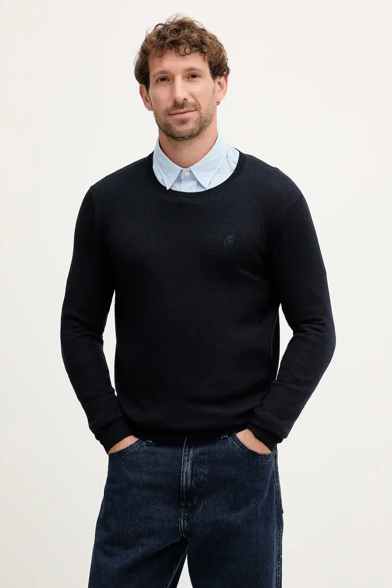 maglione in lana uomo colore blu navy 553399.655000