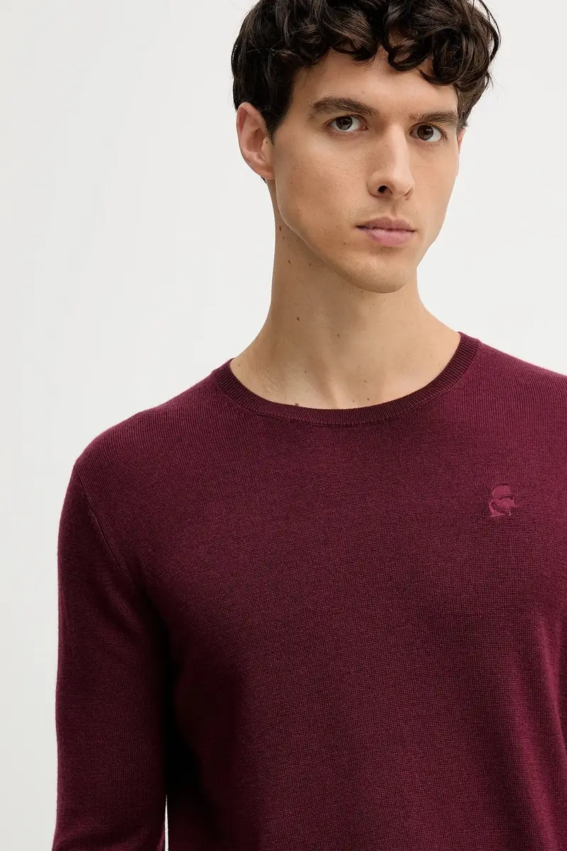 maglione in lana uomo colore granata 554399.655000 miniatura 4