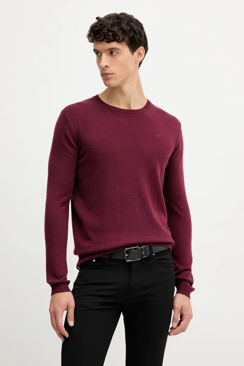 maglione in lana uomo colore granata 554399.655000