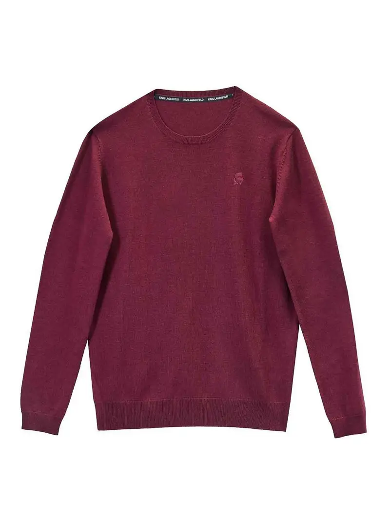 Maglione Ricamo Cameo Rosso Scuro