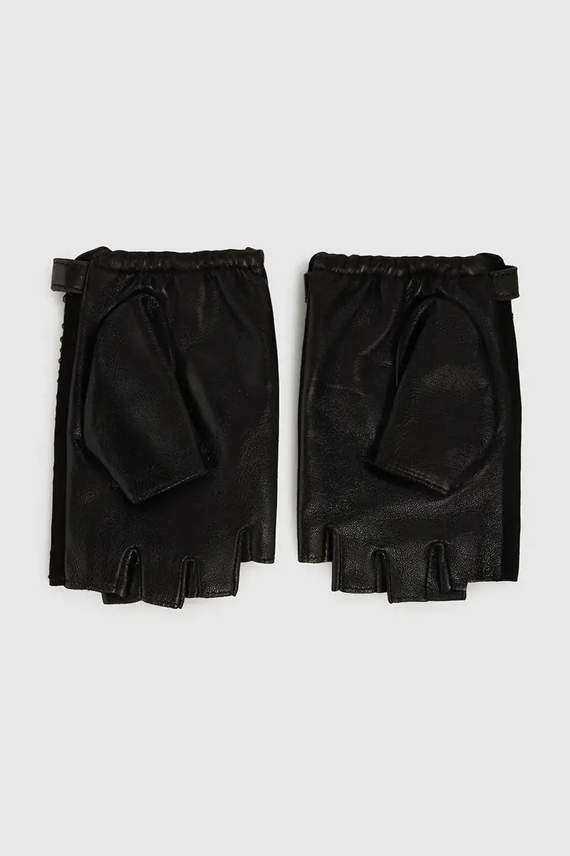 manicotti in pelle donna colore nero A4W33018 miniatura 2