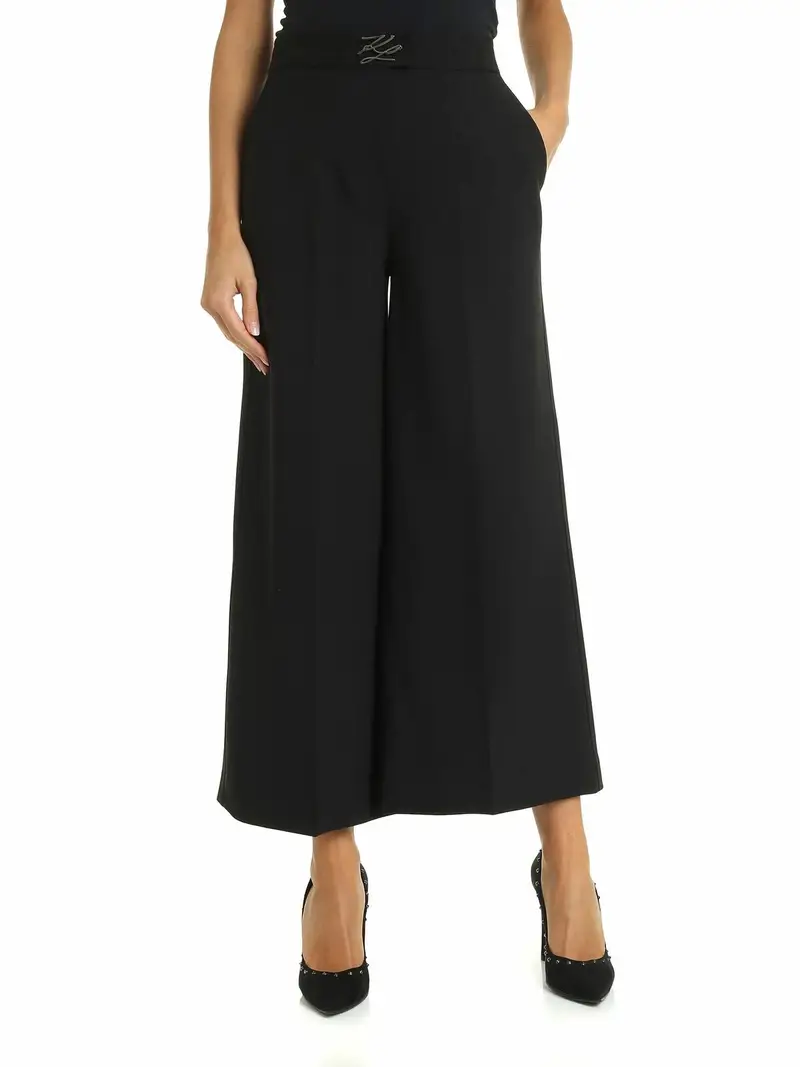 Pantalone ampio nero con logo