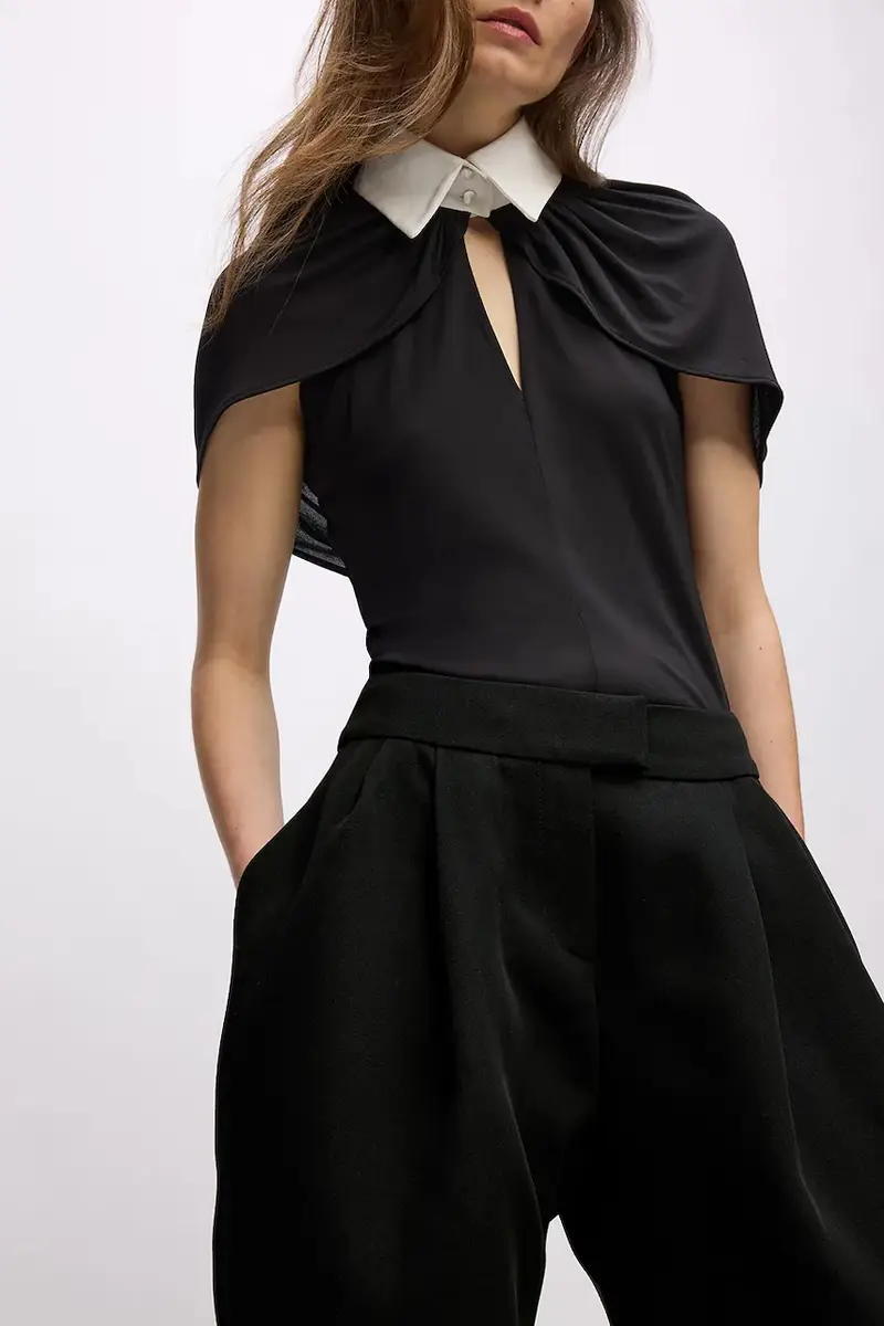 pantaloni con lana Karl Lagerfeld Studio colore nero A4W10144 miniatura 3