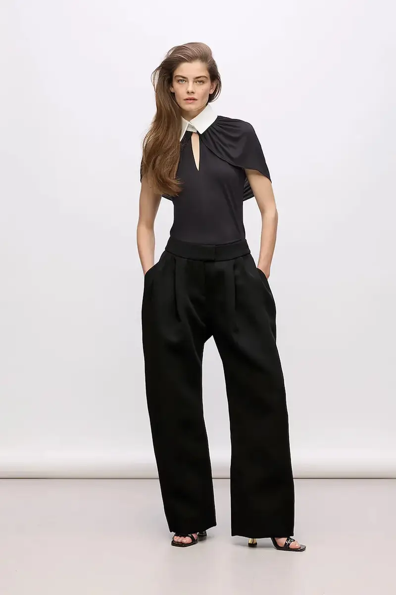 pantaloni con lana Karl Lagerfeld Studio colore nero A4W10144